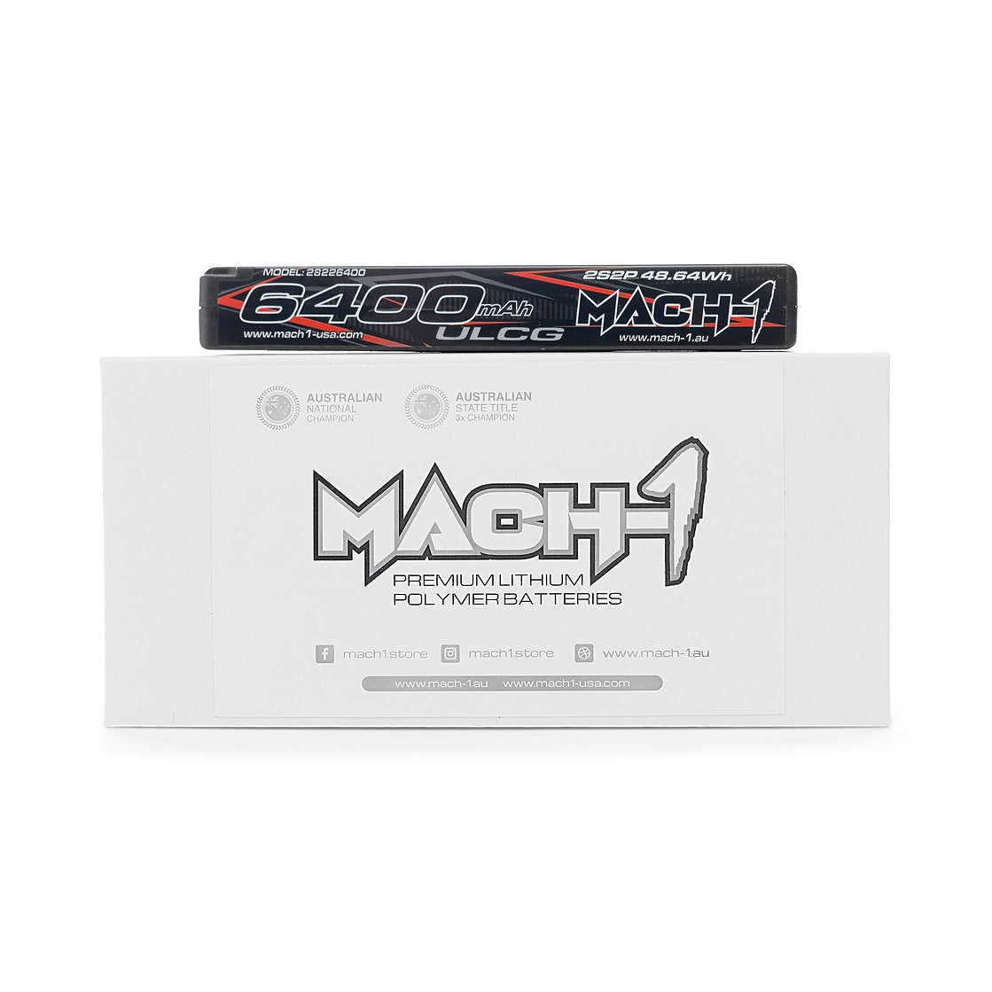 MACH-1 Racing Titanium Series 2S 6400mAh Stick 140C 7.6V LiHV Battery