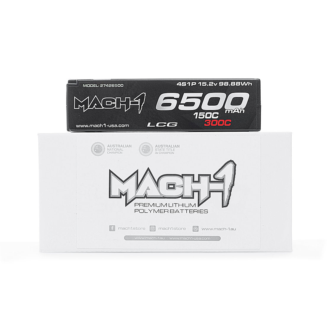MACH-1 Racing Titanium Series 4S 6500mAh Brick 150C 15.2V LiHV Battery