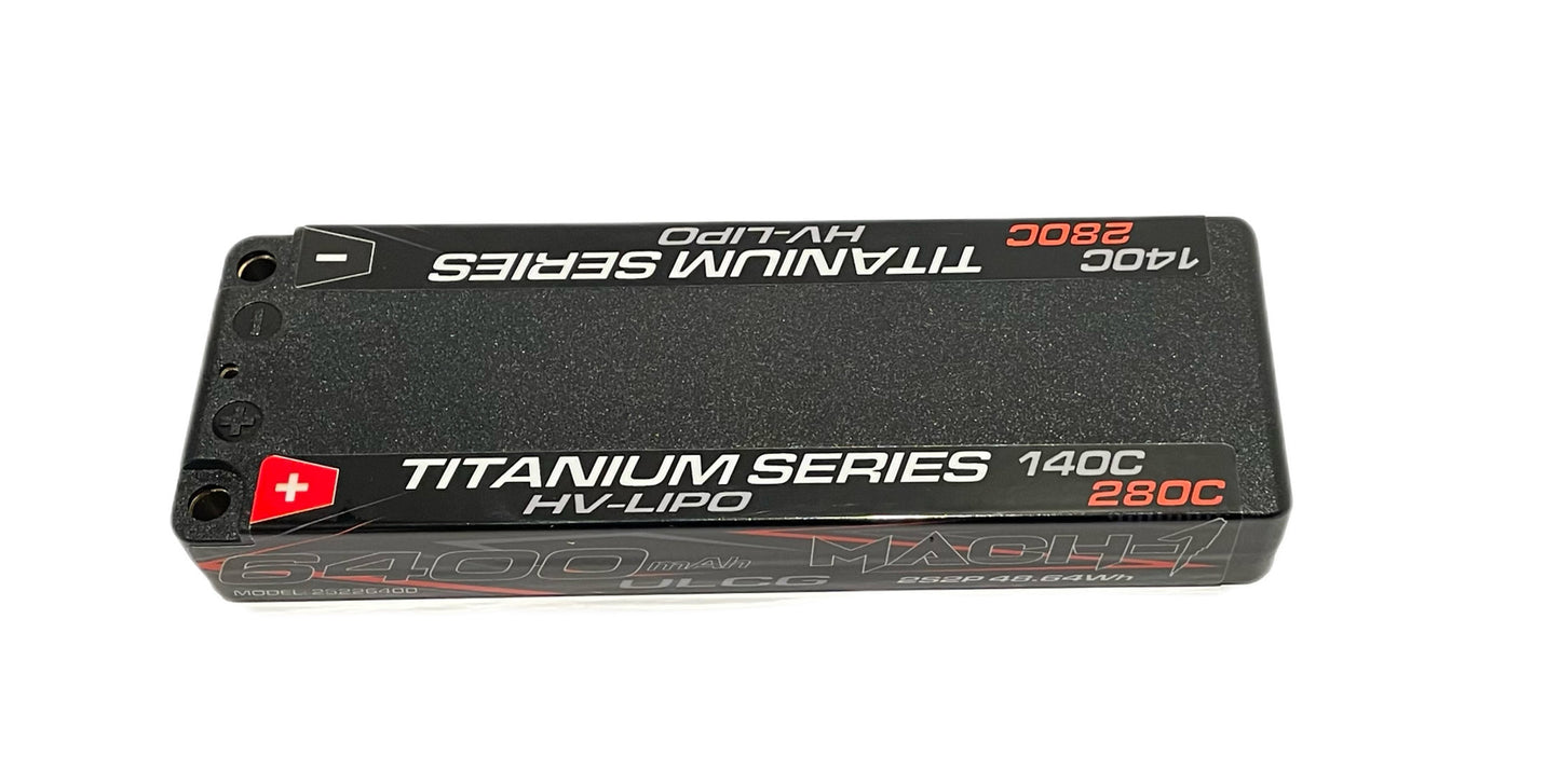 MACH-1 Racing Titanium Series 2S 6400mAh Stick 140C 7.6V LiHV Battery