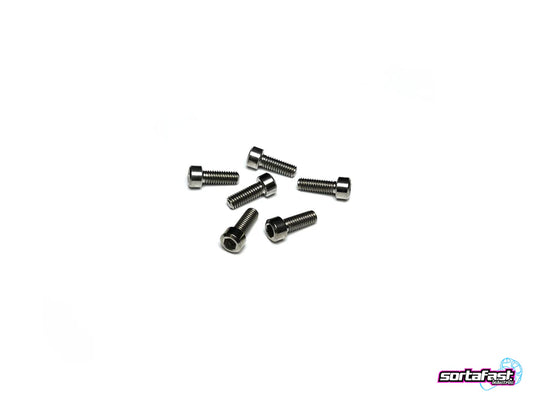 Sortafast Titanium M3 Screws For Pan Car Rear Wheel - 6pk